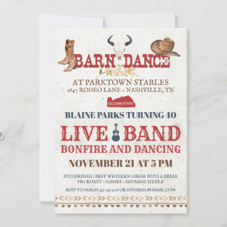 Barn Dance Party Invitation | Rodeo Cowboy Party