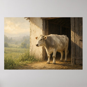 Barn Door Cow Pastoral Poster