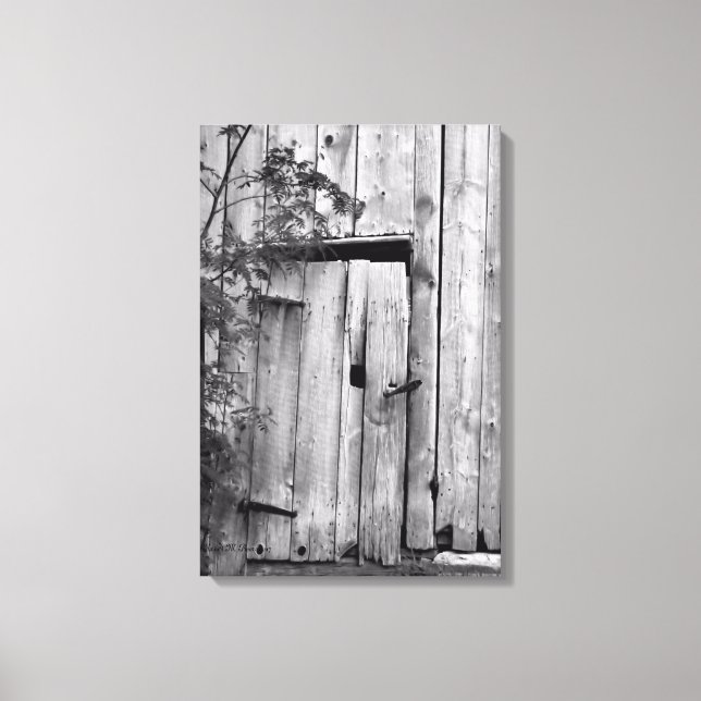 Barn Door in Black and White Canvas Print (Front)