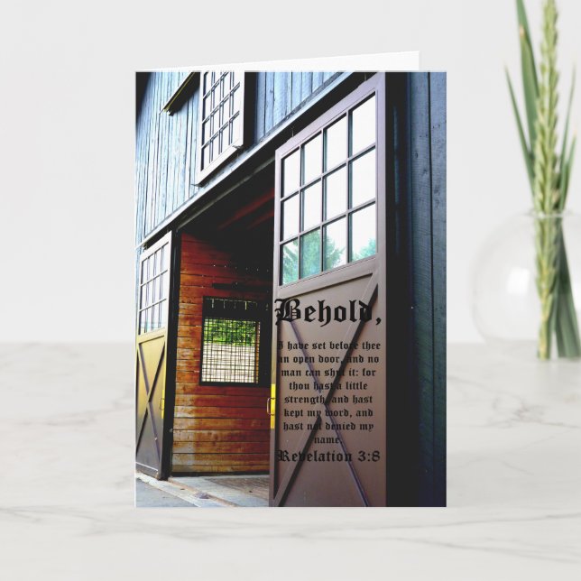 Barn Door Perspective, Revelation 3:8 Thank You Card (Front)