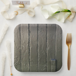 Barn Door Rustic Modern Farmhouse Black Chic Paper Plate