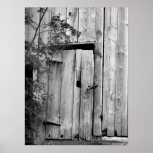 Barn Door With Tree Poster