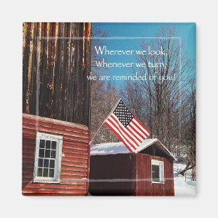 Barn Flag Patriotic Reminders All Around Magnet