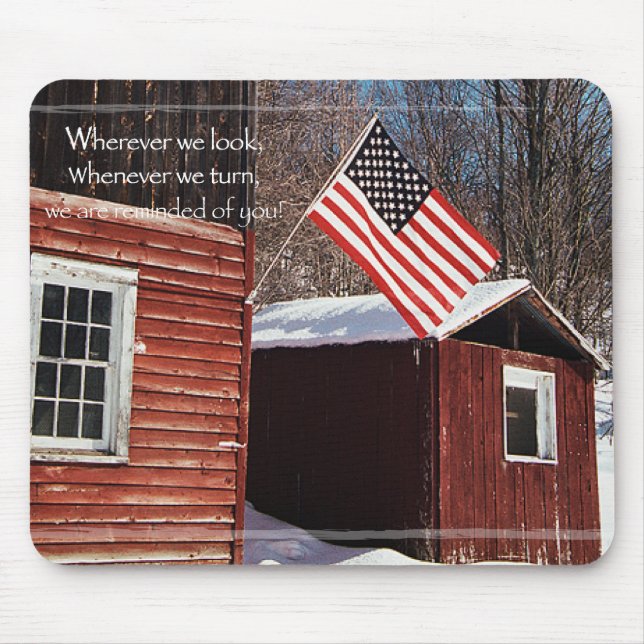 Barn Flag Patriotic Reminders All Around Mouse Mat (Front)