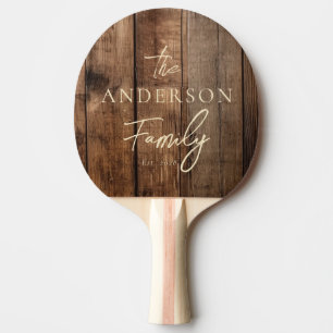 Barn Floor Boards Hand Written Family Name Ping Pong Paddle