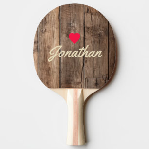 Barn Floor Boards Vintage Heart Signature Ping Pong Paddle