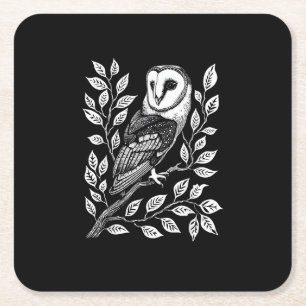 Barn Goth Witch Goblincore Cottagecore Academia Square Paper Coaster