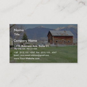 Barn Grass Mountains Fence Business Card