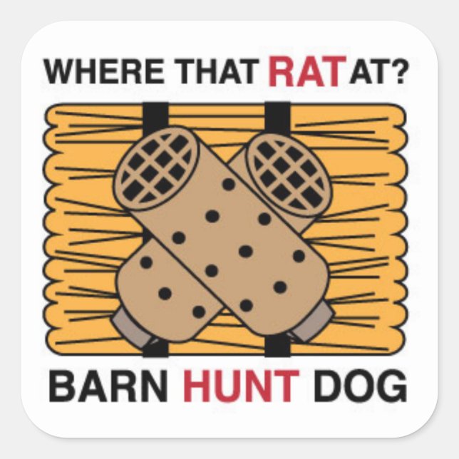 BARN HUNT DOG SQUARE STICKER (Front)