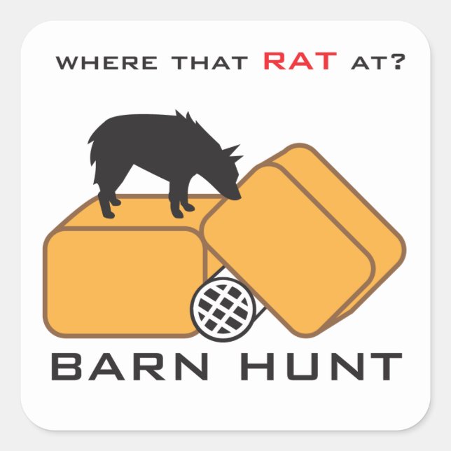 Barn Hunt Schipperke Square Sticker (Front)
