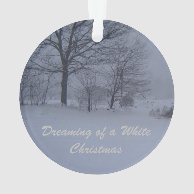Barn in a Maine Blizzard Ornament (Back)