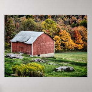 Barn in Autumn - PA Poster