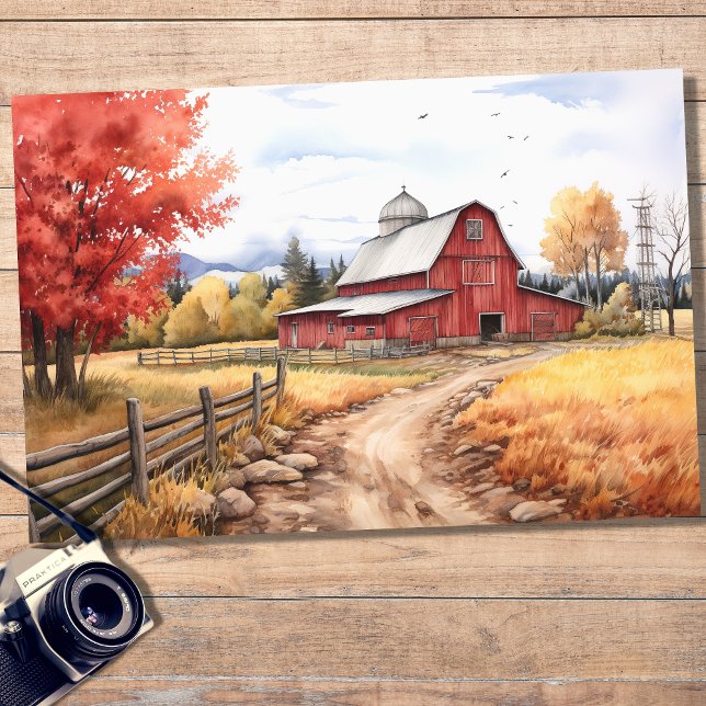 Barn In Fall 2 Decoupage Paper (Creator Uploaded)