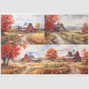 Barn in Fall Collage 2 Decoupage Paper