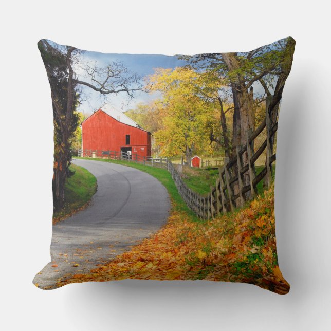 Barn in Fall Cushion (Front)