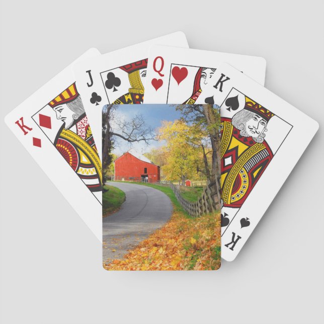 Barn in Fall Playing Cards (Back)
