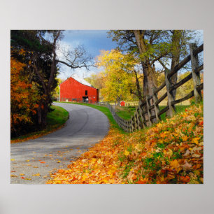 Barn in Fall Poster