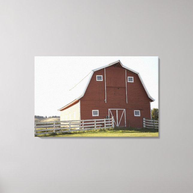 Barn in rural landscape canvas print (Front)