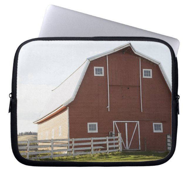 Barn in rural landscape laptop sleeve (Front)