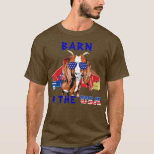 Barn In The USA Funny Goat Shirt July 4th Shirts