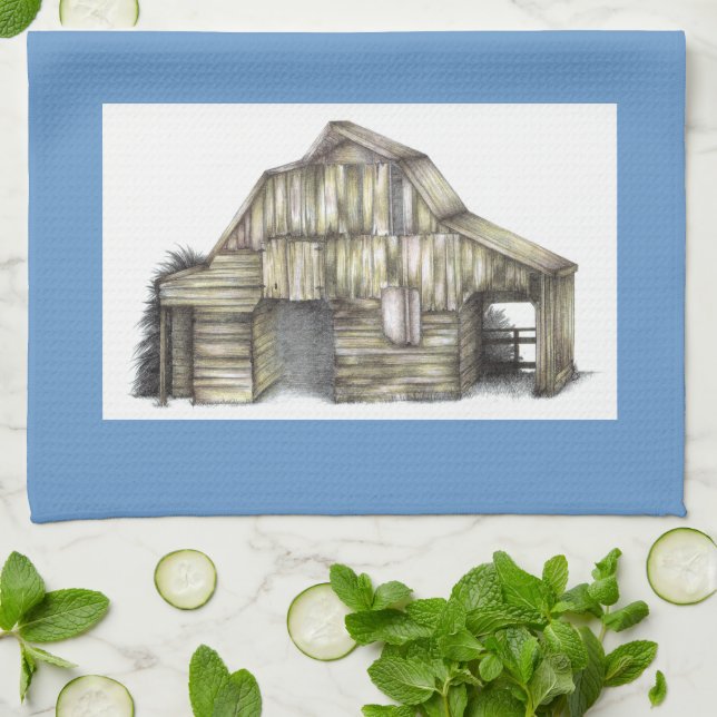 Barn Kitchen Towel (Folded)