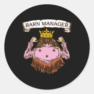 Barn Manager I Equestrian Pony Horse Fan Classic Round Sticker