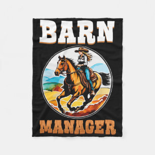 Barn Manager I Equestrian Pony Horse Fan Fleece Blanket