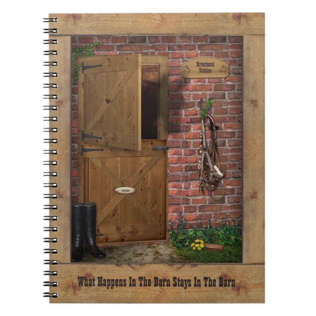 Barn Notebook with customisable text (Front)