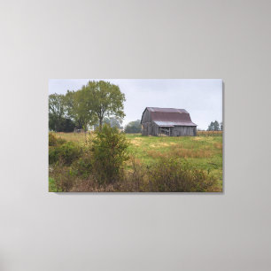 Barn On A Hill Canvas Print