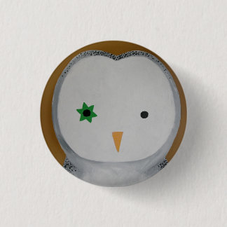 Barn owl 3 cm round badge