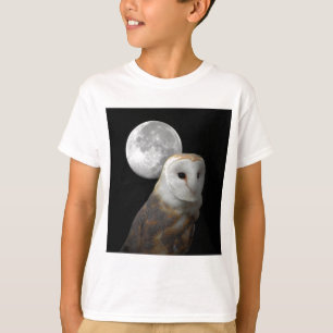 Barn Owl and full moon children's tee shirt