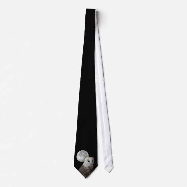 Barn Owl and moon tie (Front)