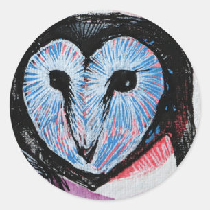 Barn Owl Art                                       Classic Round Sticker