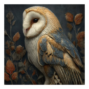 Barn Owl Autumn Portrait Photo Print