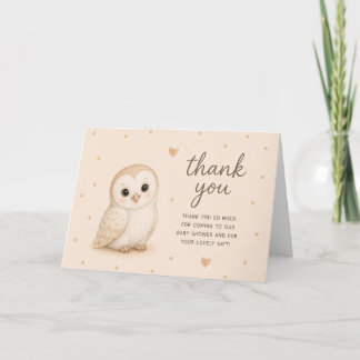 Barn Owl Baby Shower Thank You Card