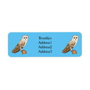 Barn owl bird cartoon illustration