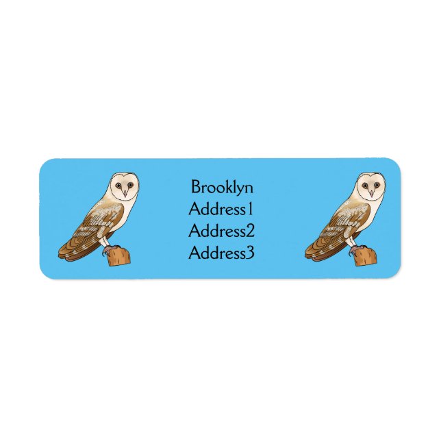 Barn owl bird cartoon illustration (Front)