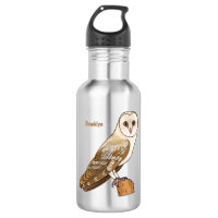 Barn owl bird cartoon illustration 