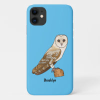 Barn owl bird cartoon illustration  