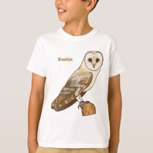 Barn owl bird cartoon illustration  T-Shirt