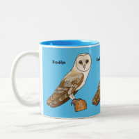 Barn owl bird cartoon illustration 