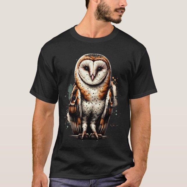 Barn Owl Bird Lover Watcher Birding T-Shirt (Front)