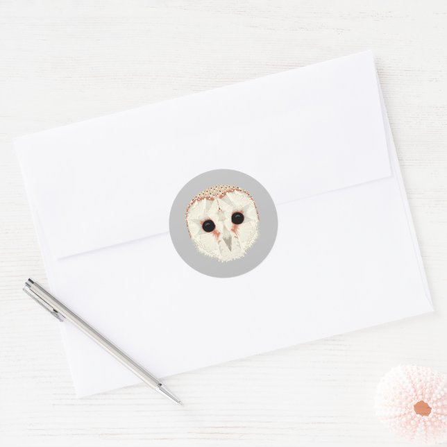 Barn Owl Classic Round Sticker (Envelope)