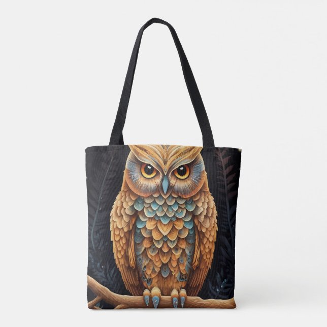 Barn Owl Colourful Tote Bag (Back)