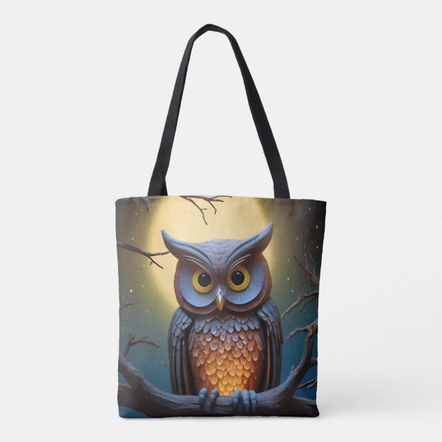Barn Owl Colourful Tote Bag (Back)