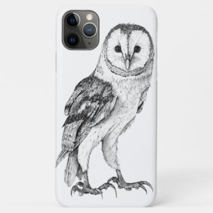 Barn Owl - Drawing In Black Pen iPhone 11 Pro Max Case