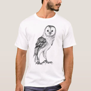 Barn Owl - Drawing In Black Pen T-Shirt