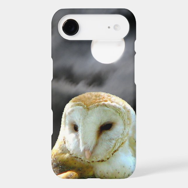 Barn Owl Full Moon Case-Mate iPhone Case (Back)
