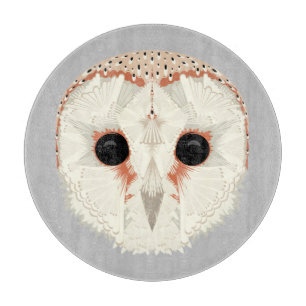 Barn Owl Glass Cutting Board