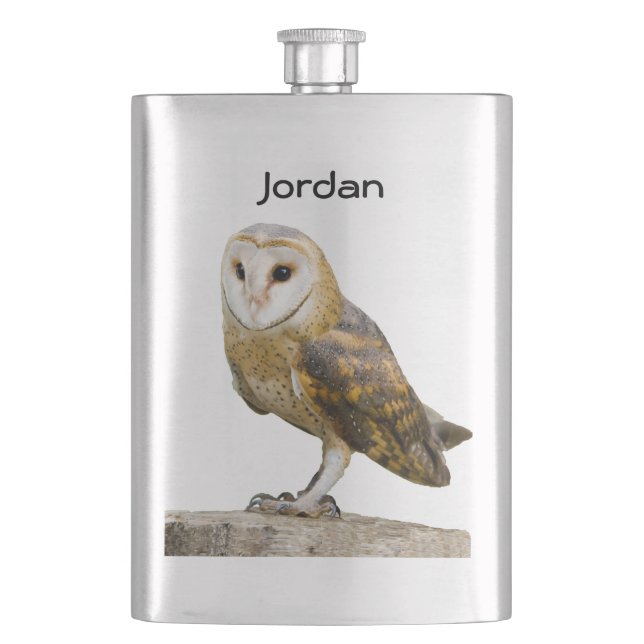 Barn Owl Hip Flask (Front)